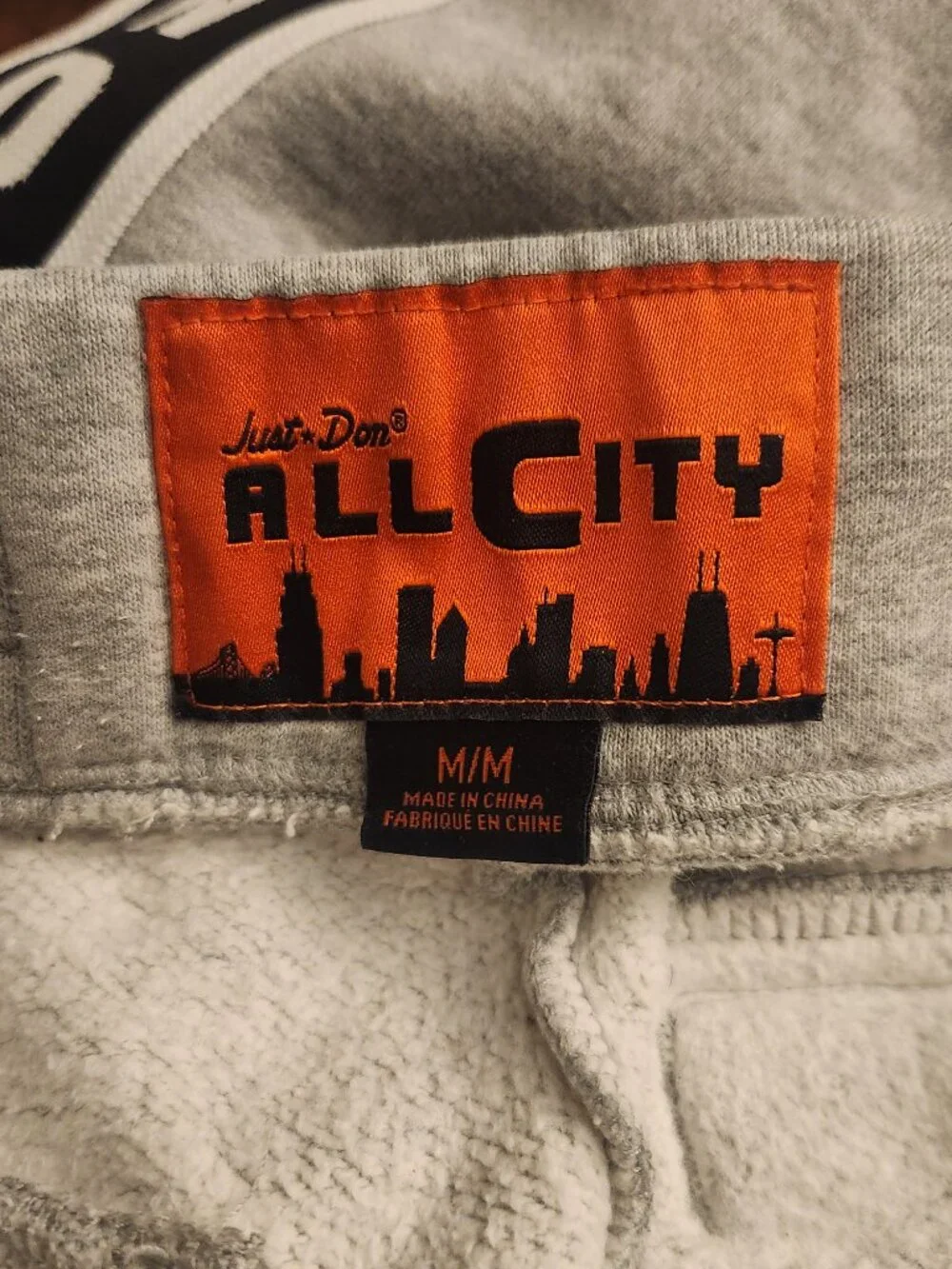 JUST DON All City Gray Side Stripe Spell-Out Sweatpants Men's Medium | 31x31